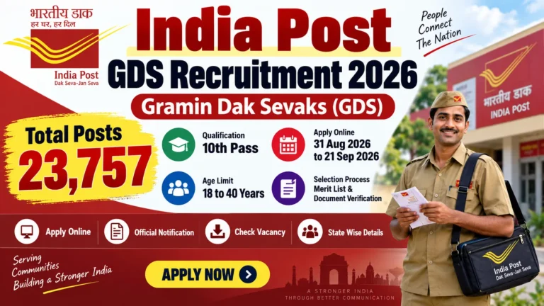 India Post GDS Recruitment 2026 – 23,757 Posts, Apply Online